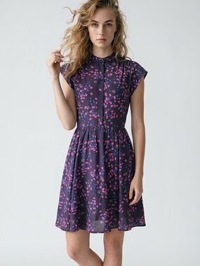 Madewell 100% Silk Night Orchid Floral Dress Size 0